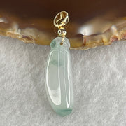 Type A Semi Icy Faint Lavender with Green Patches Jadeite Ruyi Pendant 1.49g 24.2 by 8.5 by 3.5mm - Huangs Jadeite and Jewelry Pte Ltd