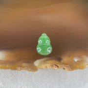 Type A Old Mine Full Green Jadeite Hulu Charm Stone For Setting 0.31g 9.6 by 6.5 by 2.8mm - Huangs Jadeite and Jewelry Pte Ltd