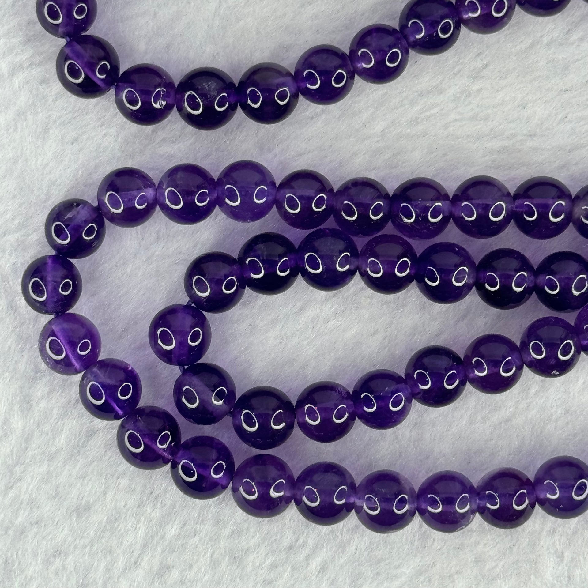 Good Grade Natural Amethyst Necklace 39.39g 52cm 7.2mm 79 Beads - Huangs Jadeite and Jewelry Pte Ltd