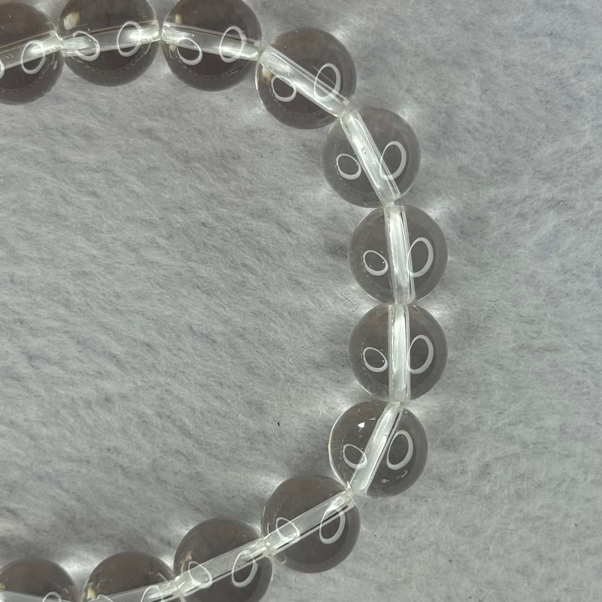 Natural Clear Quartz Bracelet 天然白水晶手链 30.62g 17cm 10.6mm 19 Beads - Huangs Jadeite and Jewelry Pte Ltd