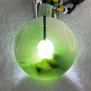 Natural Type A Green with Emerald Green and Lavender Piao Hua Jadeite Donut Pendant 91.56g 54.8 by 14.0mm - Huangs Jadeite and Jewelry Pte Ltd