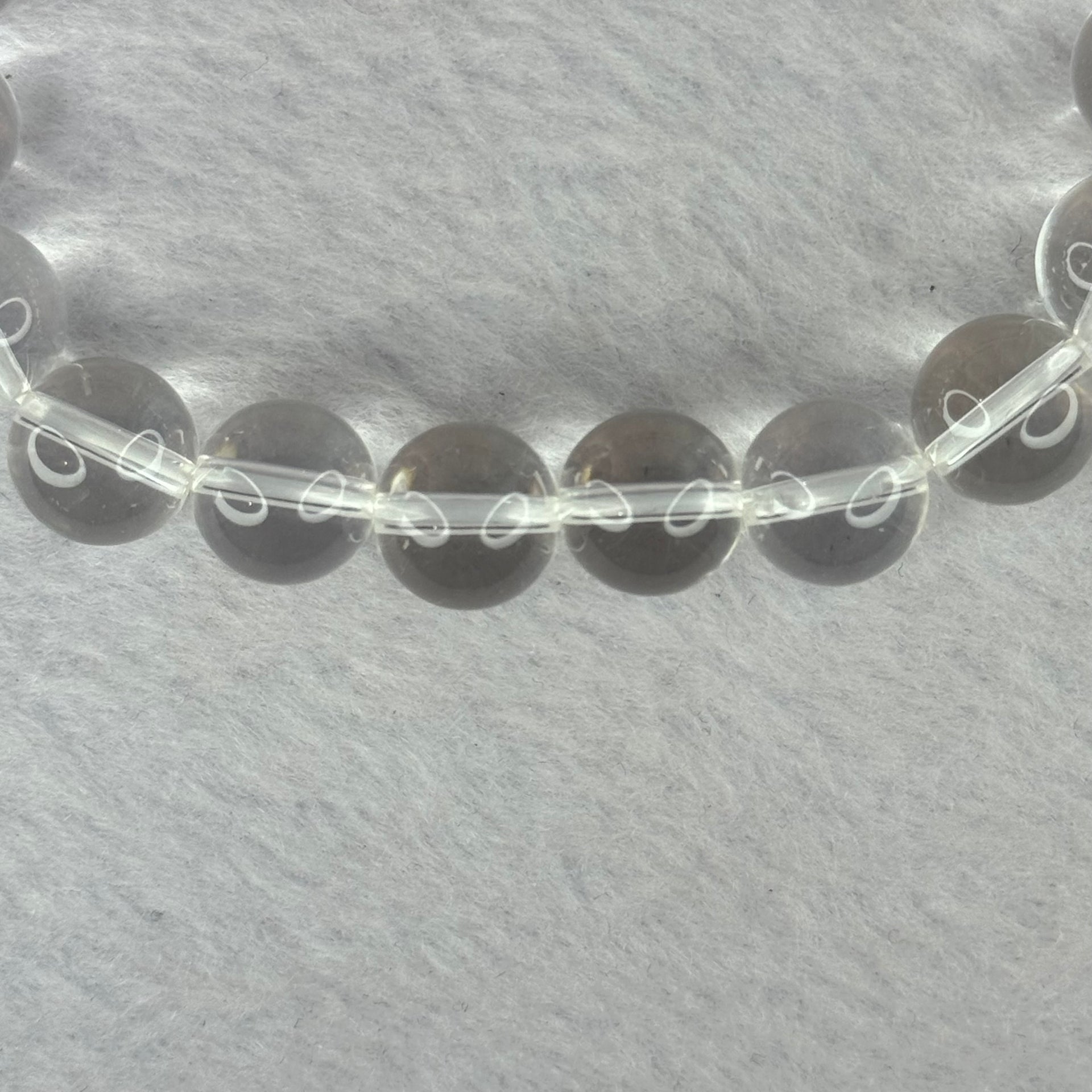 Natural Clear Quartz Bracelet 天然白水晶手链 30.79g 17cm 10.6mm 19 Beads - Huangs Jadeite and Jewelry Pte Ltd