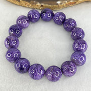 Good Grade Natural Charoite Beads Bracelet 58.855g 18.5mm 14.4mm 15 Beads - Huangs Jadeite and Jewelry Pte Ltd