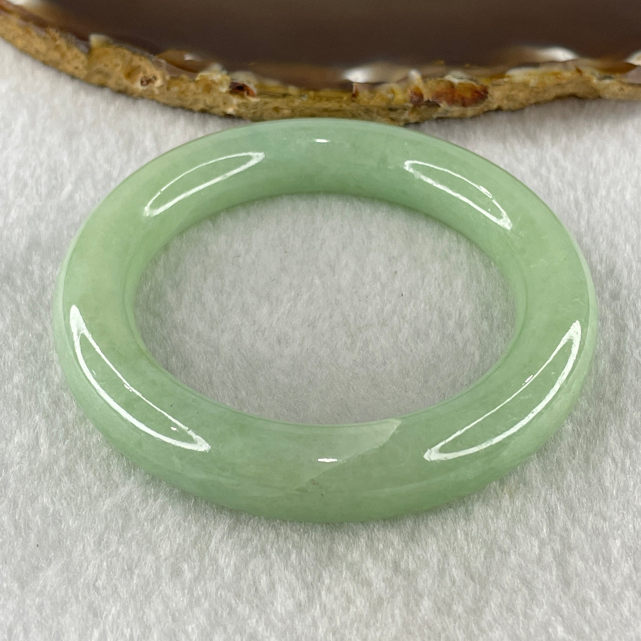 Natural Type A Full Apple Green Jadeite Bangle 61.62g Inner Diameter 50.1mm 11.5 by 11.3mm (External and Internal Lines) - Huangs Jadeite and Jewelry Pte Ltd