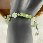Natural Type A Semi Icy Full Green Jadeite Double Dragon Head with Candy and Snow Man Charm Bracelet 15.89g 16cm 6.2 by 6.4mm - Huangs Jadeite and Jewelry Pte Ltd
