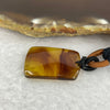 Natural Amber 琥珀 Pendent Necklace 3.82g 25.8 by 17.8 by 4.6 mm - Huangs Jadeite and Jewelry Pte Ltd