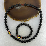 Very Very Good Grade Opaque Natural Dark Matt Black Amber Beads Jewelry Set Total Weight 42.60g Bracelet 16.5cm 10.1mm 17 Beads 13.6mm 1 Bead, Necklace 10.5mm 43 Beads 12.5mm 1 Bead - Huangs Jadeite and Jewelry Pte Ltd