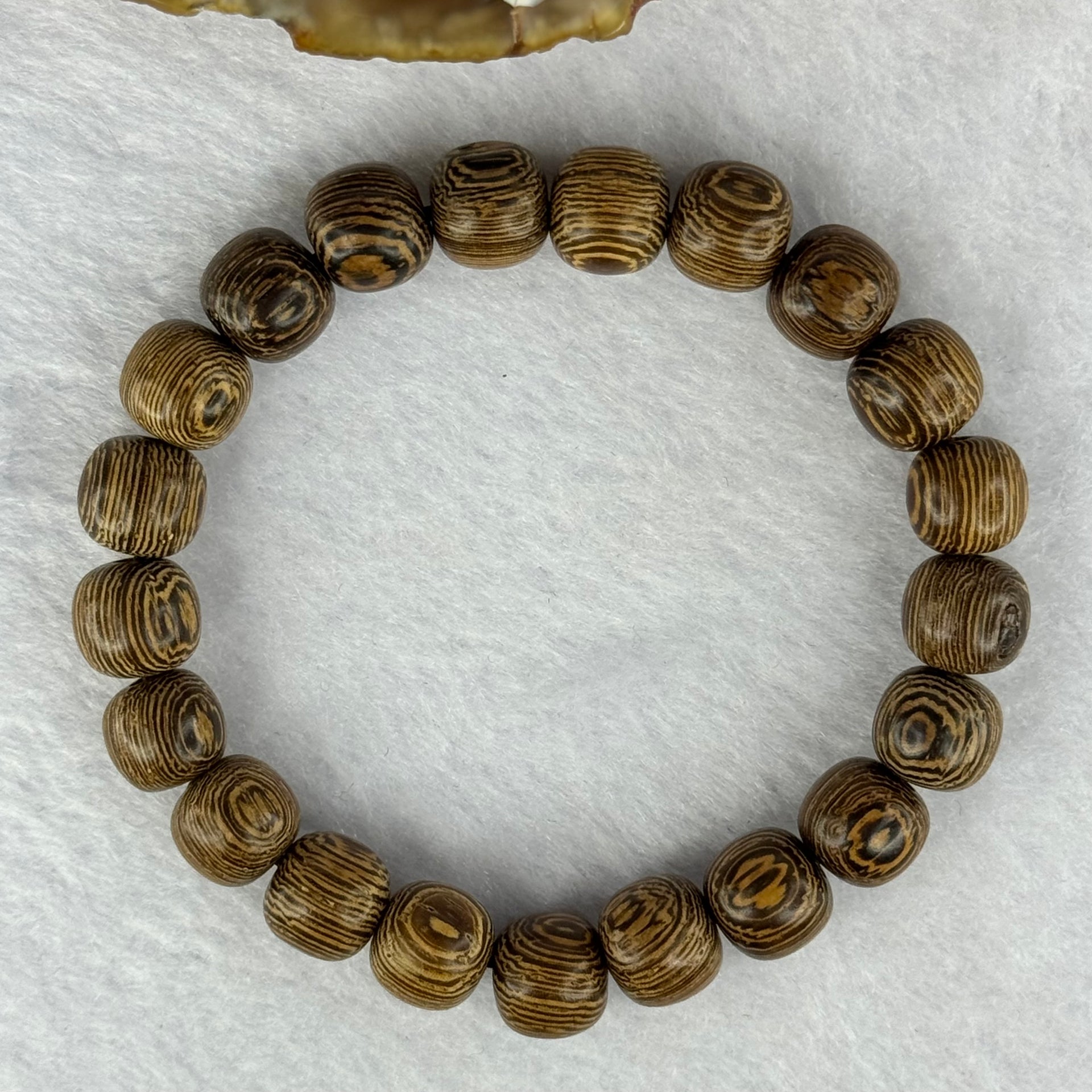 Natural Wenge Wooden Beads Bracelets 天然鸡翅木手链 9.35g 16.5cm 9.9mm 21 Beads - Huangs Jadeite and Jewelry Pte Ltd