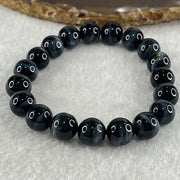 Natural Blue Tiger Eye Quartz Beads Bracelet 29.81g 17cm 10.6mm 19 Beads - Huangs Jadeite and Jewelry Pte Ltd