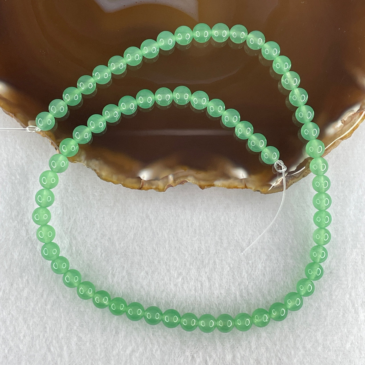 Good Grade 6.4mm Natural Green Aventurine Loose Beads Strand | Grade-A Fuchsite-Quartz Crystal Beads for Bespoke Bracelets & Necklaces (64 Beads | 40cm Strand | 21.73g)