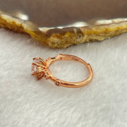 Colourless Cubic Zirconia with Crystals In PT950 Plated Sliver Rose Gold Color Ring (Adjustable Size) 2.44g 6.2 by 4.2mm - Huangs Jadeite and Jewelry Pte Ltd