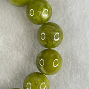 Natural Green Serpentine Jade Beads Bracelet 天然山由玉手链 56.19g 16.5cm 14.2mm 15 Beads - Huangs Jadeite and Jewelry Pte Ltd