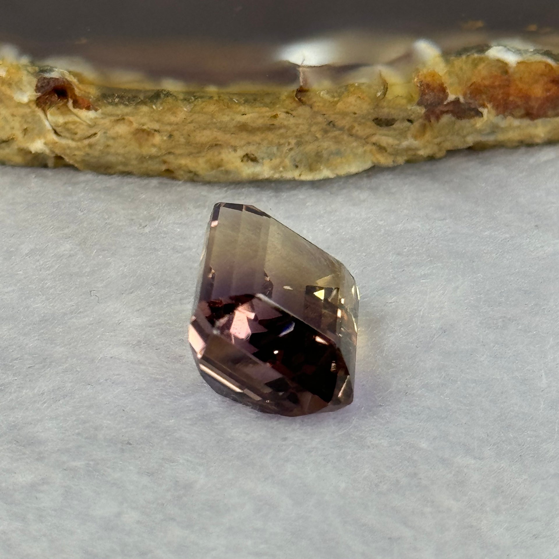 Natural Faceted Ametrine Parallelogram Shape 14.34ct 16.3 by 12.6 by 9.2mm - Huangs Jadeite and Jewelry Pte Ltd
