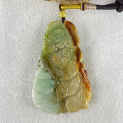 Grandmaster Type A Brownish Green and Faint Lavender Green Jadeite Double Sided Phoenix and Flower Pendant 凤戏牡丹 93.05g 79 by 50.6 by 13mm - Huangs Jadeite and Jewelry Pte Ltd