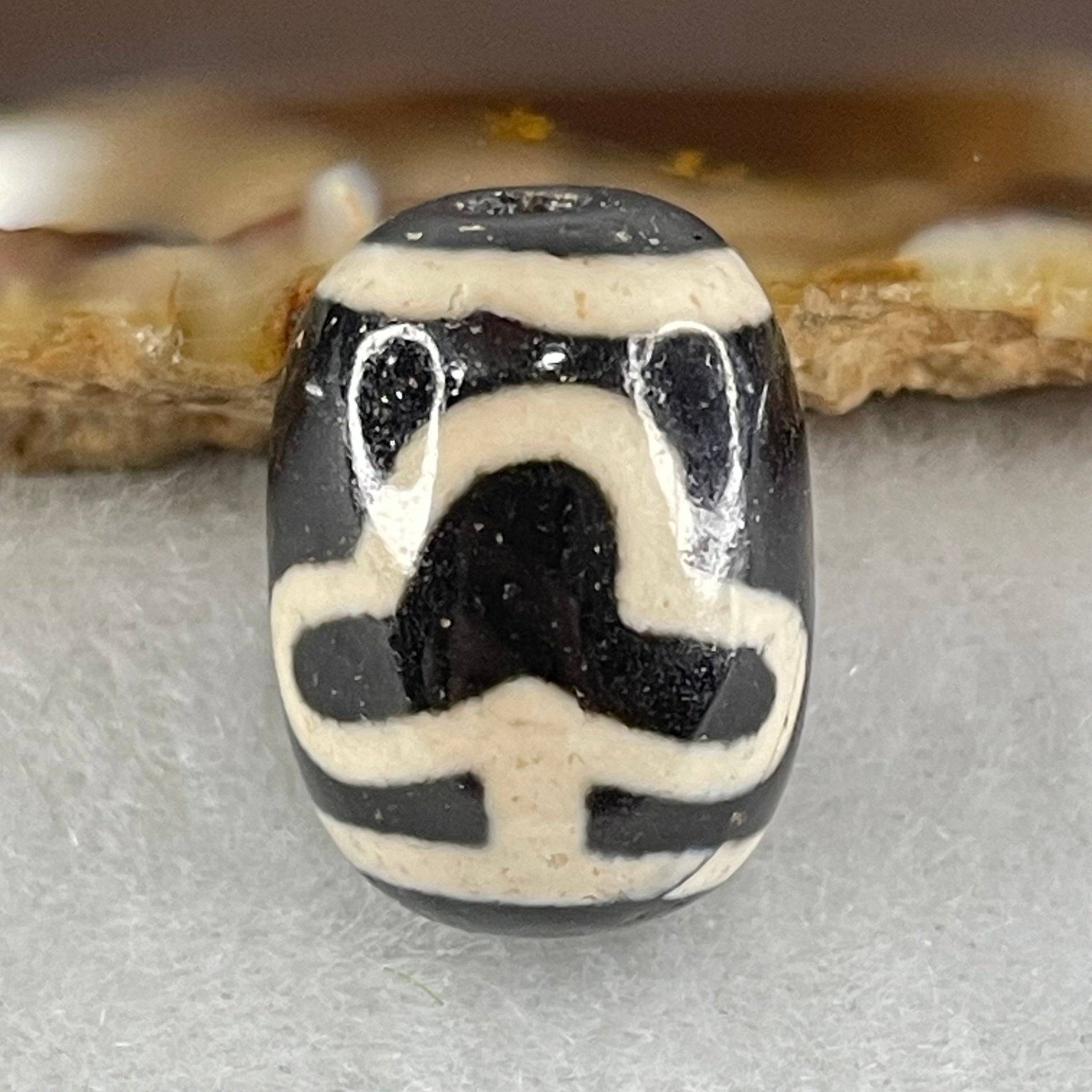 Natural Powerful Tibetan Old Oily Agate Double Bodhi Tree Dzi Bead Heavenly Master (Tian Zhu) 菩提树天珠 5.02g 17.7 by 13.6mm - Huangs Jadeite and Jewelry Pte Ltd