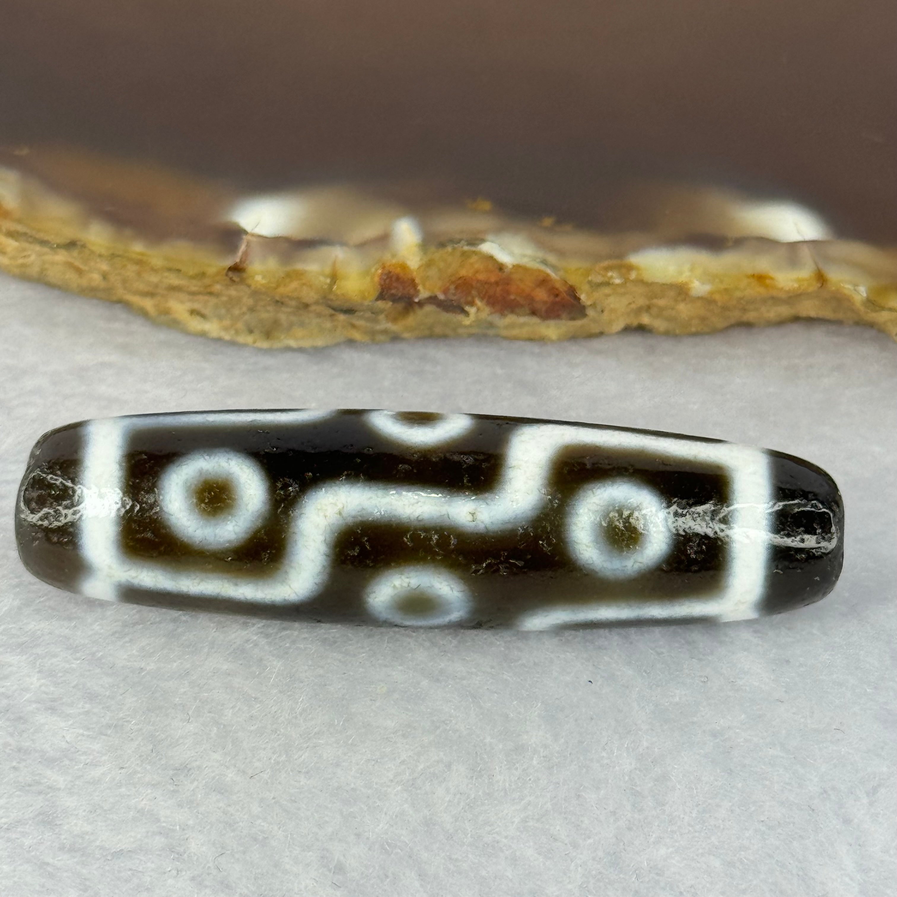 Natural Powerful Tibetan Old Oily Agate 9 Eyes Dzi Bead Heavenly Maste