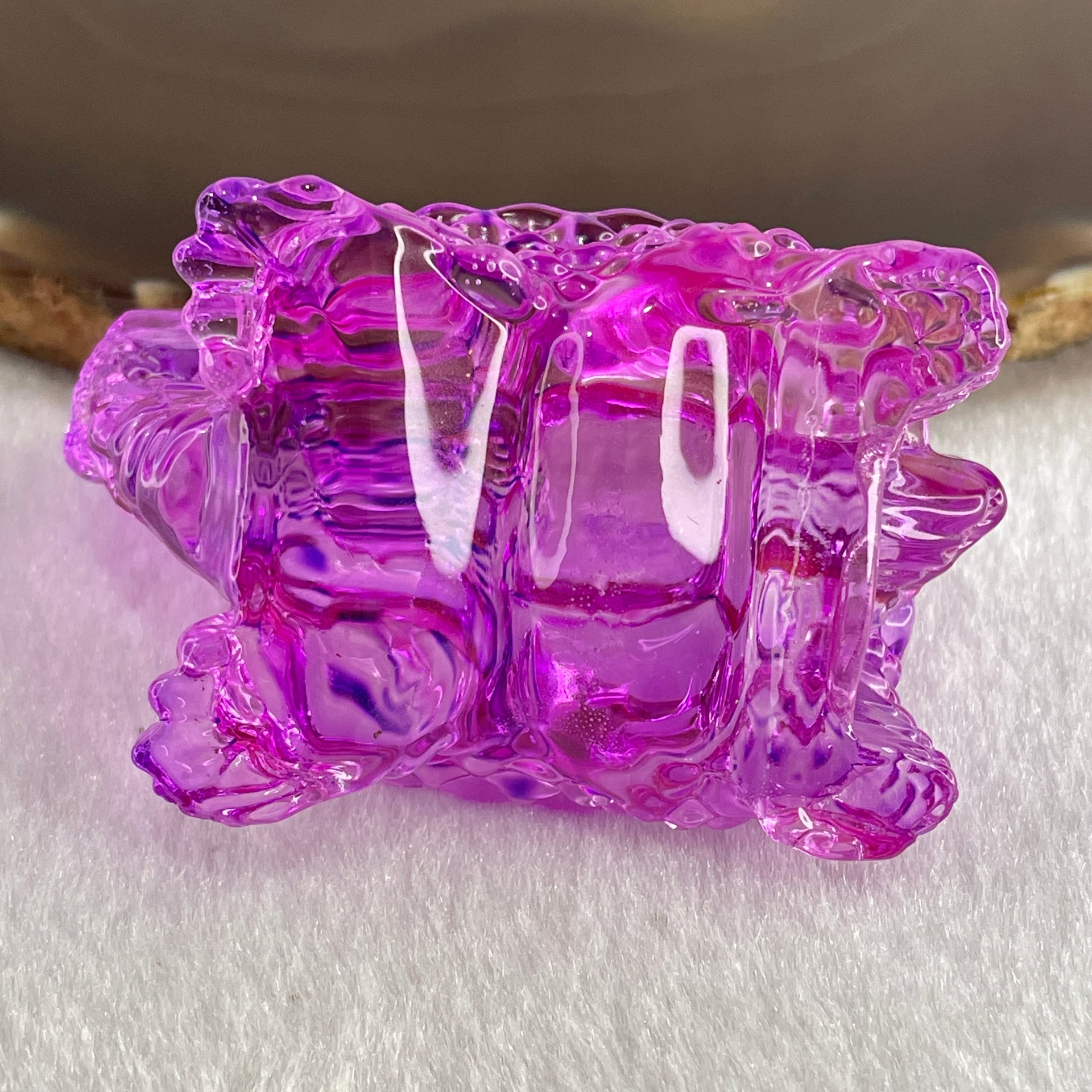 Natural Pink Liuli Dragon Turtle Display 67.56g 60.9 by 37.5 by 36.5mm - Huangs Jadeite and Jewelry Pte Ltd