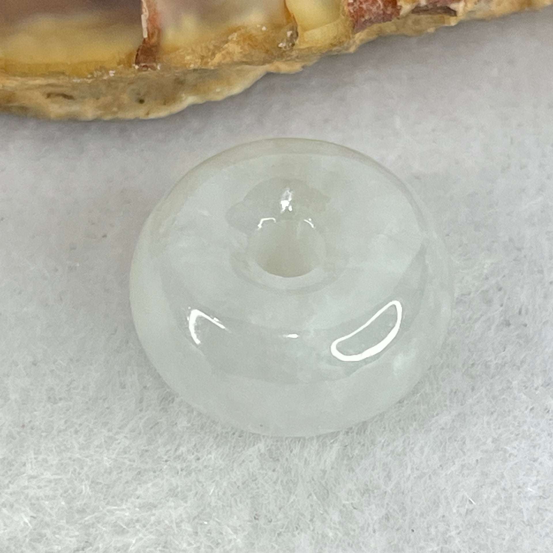 Type A Semi Icy Sky Blue Jadeite Ping An Kou Charm/Pendant 2.56g 13.4 by 7.2mm - Huangs Jadeite and Jewelry Pte Ltd