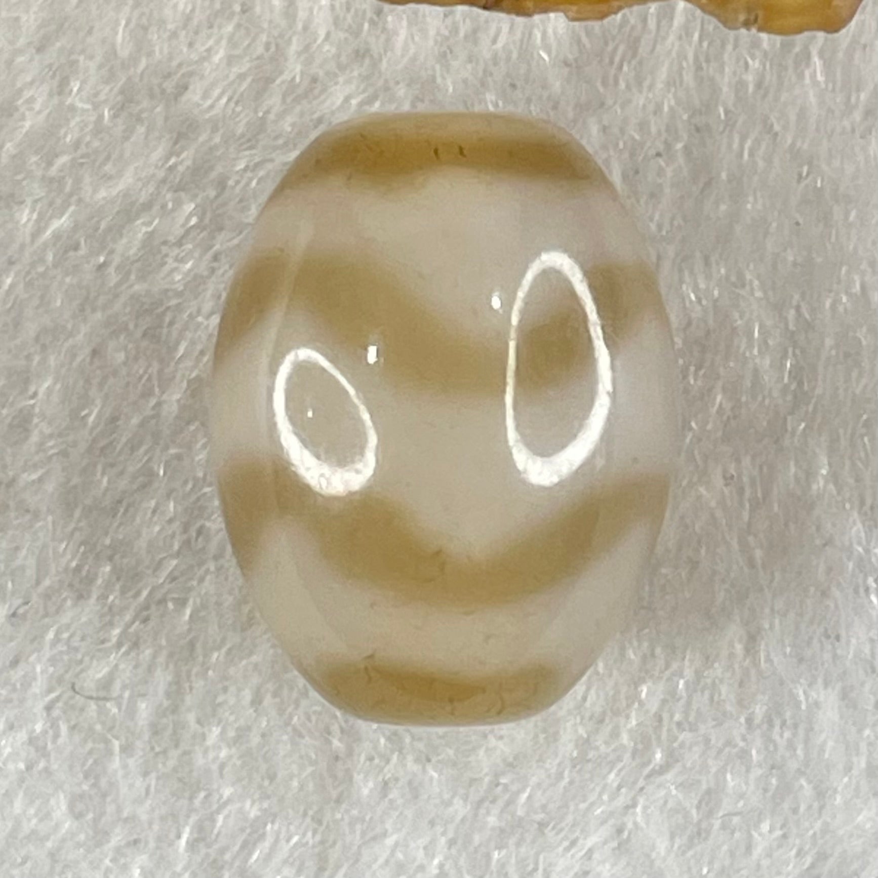 Natural Powerful Tibetan Old Oily Agate Double Tiger Tooth Daluo Dzi Bead Heavenly Master (Tian Zhu) 虎呀天诛 3.27g 15.9 by 12.2mm - Huangs Jadeite and Jewelry Pte Ltd