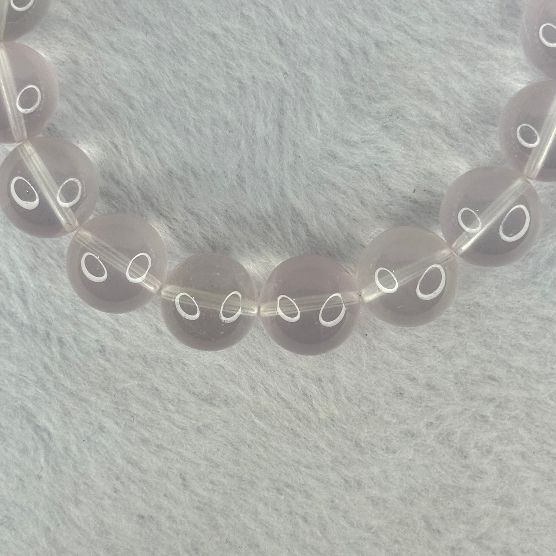 Natural Rose Quartz Beads Bracelet 天然玫瑰石英珠手链 48.45g 18.5cm 12.9mm 17 Beads - Huangs Jadeite and Jewelry Pte Ltd