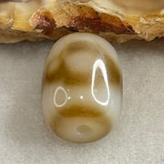 Natural Powerful Tibetan Old Oily Agate 3 Eyes Dzi Bead Heavenly Master (Tian Zhu) 三眼天诛 2.41g 13.8 by 10.5mm - Huangs Jadeite and Jewelry Pte Ltd