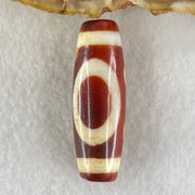 Natural Powerful Tibetan Old Oily Red White Agate One Eye Water Element Dzi Bead Heavenly Master (Tian Zhu) 一眼水元素天珠 9.44g 37.8 by 12.7mm - Huangs Jadeite and Jewelry Pte Ltd
