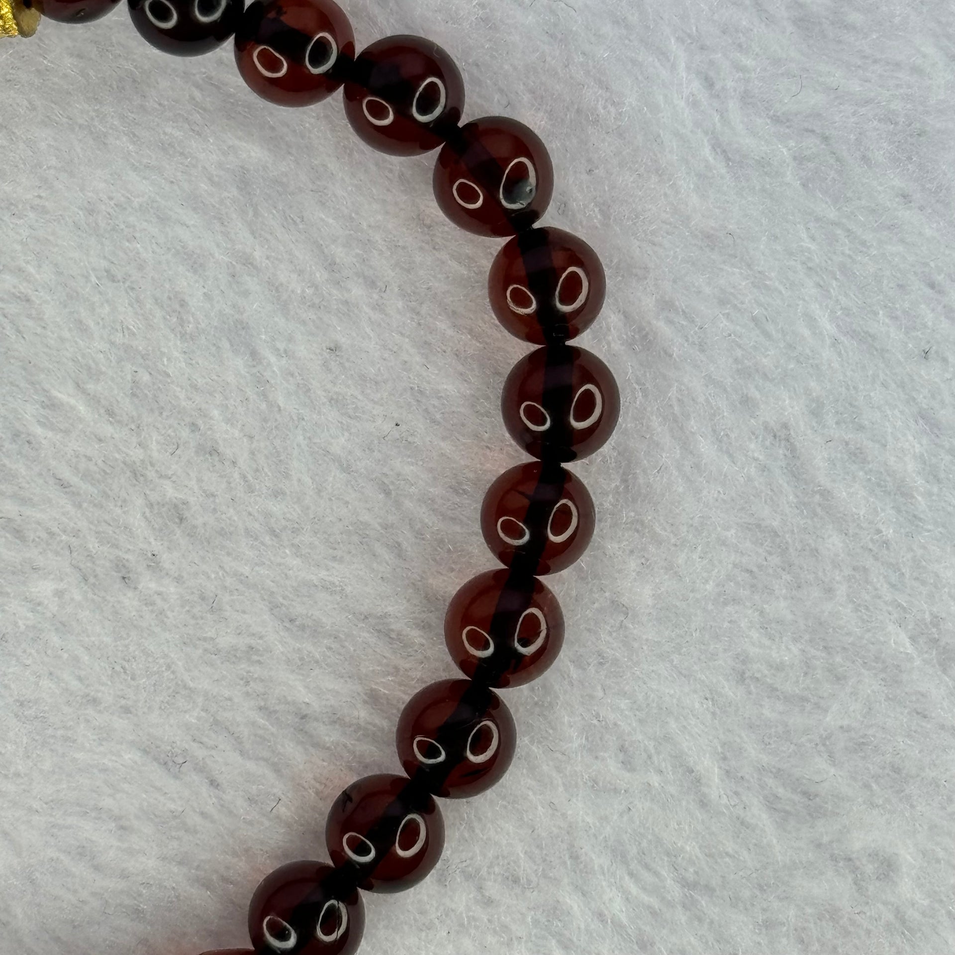 Natural Dark Red Blood Amber Beads Bracelet 天然血珀手链 4.85g 15.5cm 6.3mm 28 Beads - Huangs Jadeite and Jewelry Pte Ltd