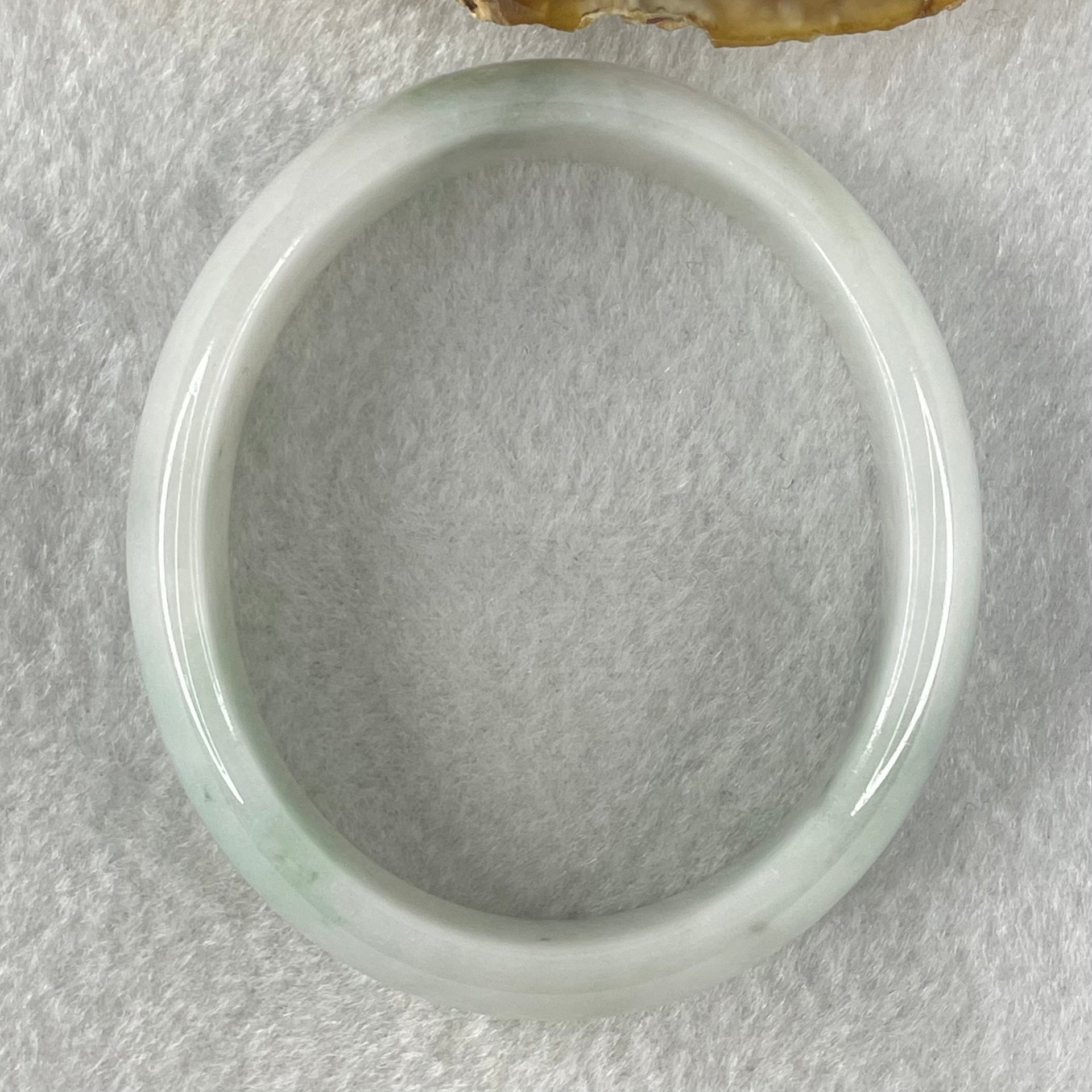 Type A Faint Lavender Green Jadeite Oval Bangle 45.43g Internal Diameter 55.8mm 15.8 by 6.3mm (Internal Lines) - Huangs Jadeite and Jewelry Pte Ltd