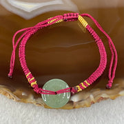 Type A Blueish Green Jadeite Ping An Kou Donut In String Bracelet 2.30g 14.6 by 3.4mm - Huangs Jadeite and Jewelry Pte Ltd