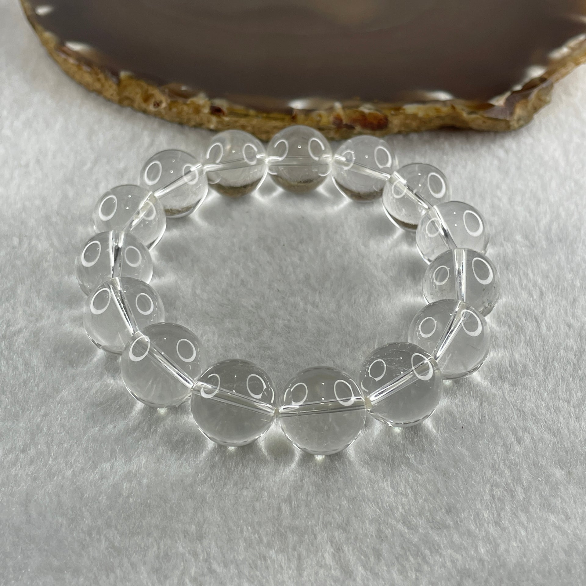 Natural Clear Quartz Beads Bracelet 60.89g 16.5cm 14.5mm 15 Beads - Huangs Jadeite and Jewelry Pte Ltd