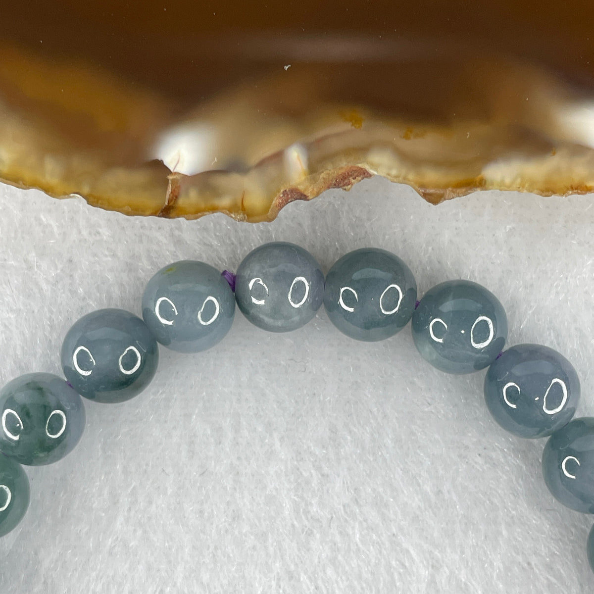 Natural Type A Blueish Green Jadeite Beads Bracelet | 17cm Classic 8.0mm Round Jade Bead Healing Energy Bracelet (20.93g, 26 Beads)
