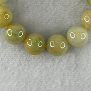 Natural Type A Yellow Jadeite Round Shape Beads Bracelet 61.35g 16.5cm 13mm 16 Beads (Burned) - Huangs Jadeite and Jewelry Pte Ltd