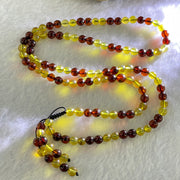 Natural Mixed Color (Red and Yellow) Amber Beads Necklaces 9.34g 5.3mm 110 + 12 Beads (Slight Rough on few Beads) - Huangs Jadeite and Jewelry Pte Ltd