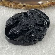 Type A Opaque Black Omphacite Jadeite Good Vs Evil Thousand Hand Guan Yin Pendant Rat Zodiac Guardian 48.32g 50.5 by 43.3 by 12.9mm - Huangs Jadeite and Jewelry Pte Ltd