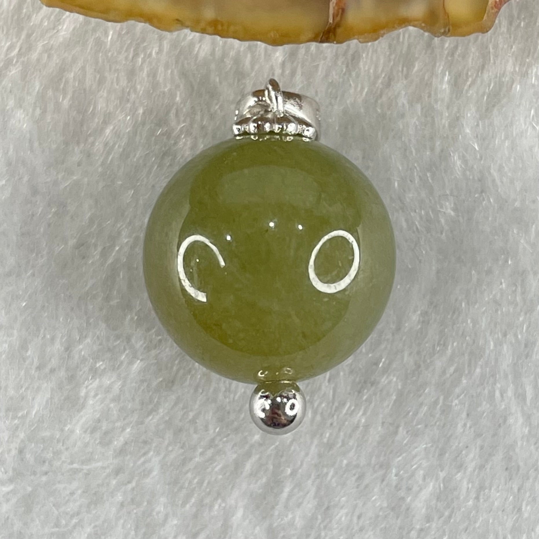 Type A Brown Jadeite Bead in S925 Silver Pendant for Bracelet/Necklace 5.20g 13.9mm - Huangs Jadeite and Jewelry Pte Ltd