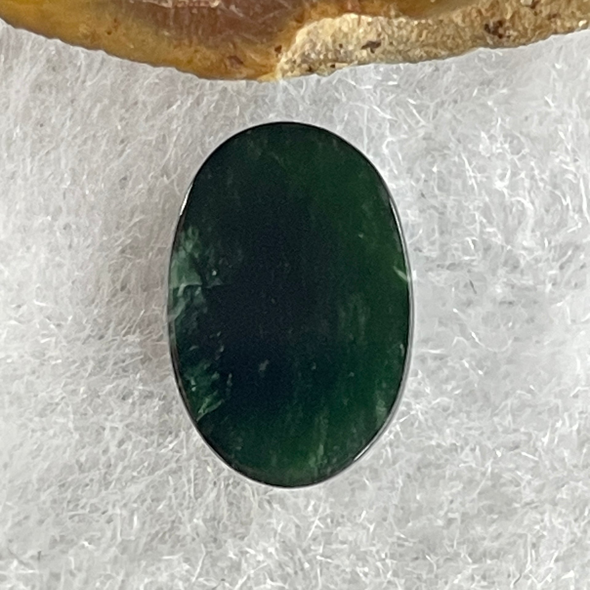 Type A Translucent Black Omphacite Jadeite Oval Cabouchon Stone For Setting 0.85g 12.3 by 8.3 by 4.1mm - Huangs Jadeite and Jewelry Pte Ltd
