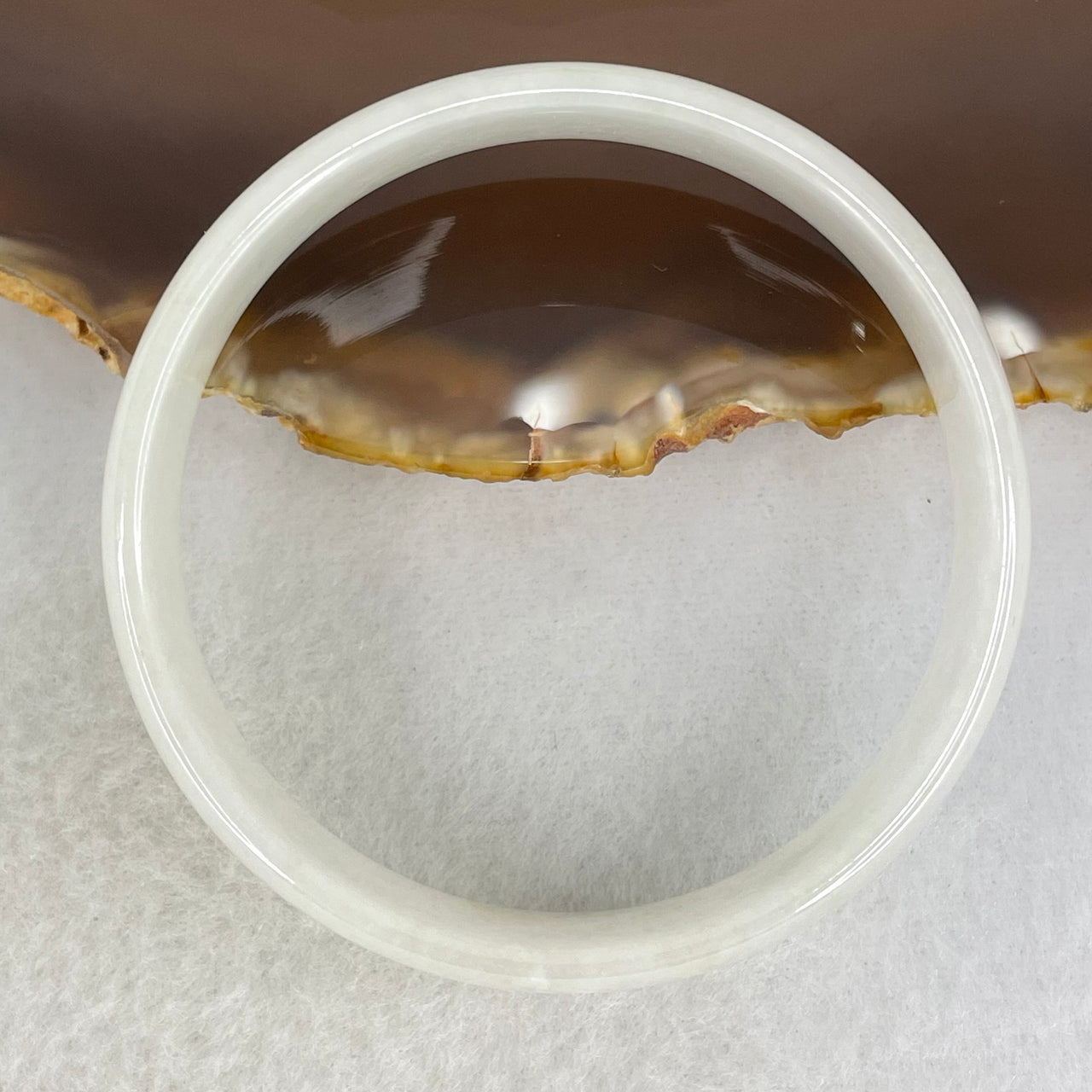 Type A Light Lavender Green Jadeite Bangle Internal Diameter 53.4mm 27.50g 14.4 by 4.0mm (Close to Perfect) - Huangs Jadeite and Jewelry Pte Ltd