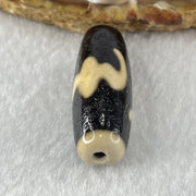 Natural Powerful Tibetan Old Oily Agate Bat with Insect or Happiness Fu Shou Dzi Bead Heavenly Master (Tian Zhu) 蝙蝠昆虫天珠 9.19g 37.7 by 12.5mm - Huangs Jadeite and Jewelry Pte Ltd