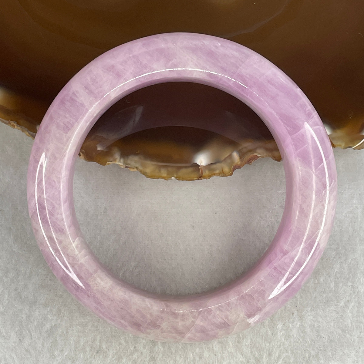 Natural Pink Rose Quartz Bangle | (92.58g | 54.4mm Inner Diameter | 15.4x11.6mm | Internal Line | Synergy, Romantic Attraction, Self-Love Magnet & Aura Soothing Shield)