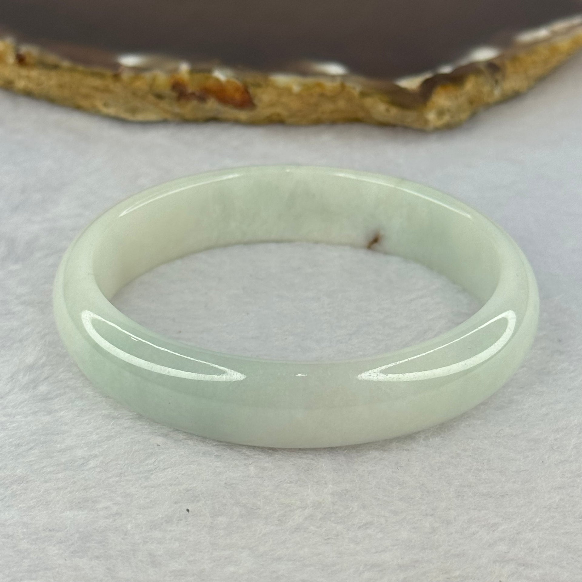 Type A Sky Blue Jadeite Oval Bangle 34.39g Internal Diameter 53.7mm 12.5 by 6.2mm (Slight External Line) - Huangs Jadeite and Jewelry Pte Ltd