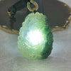 Grand Master Type A Icy 2 Tone Green Jadeite Phoenix, Ruyis and Flower Pendant Display 71.83g 65.7 by 48.2 by 12.5mm with Wooden Stand for Career Progression and Recognition - Huangs Jadeite and Jewelry Pte Ltd