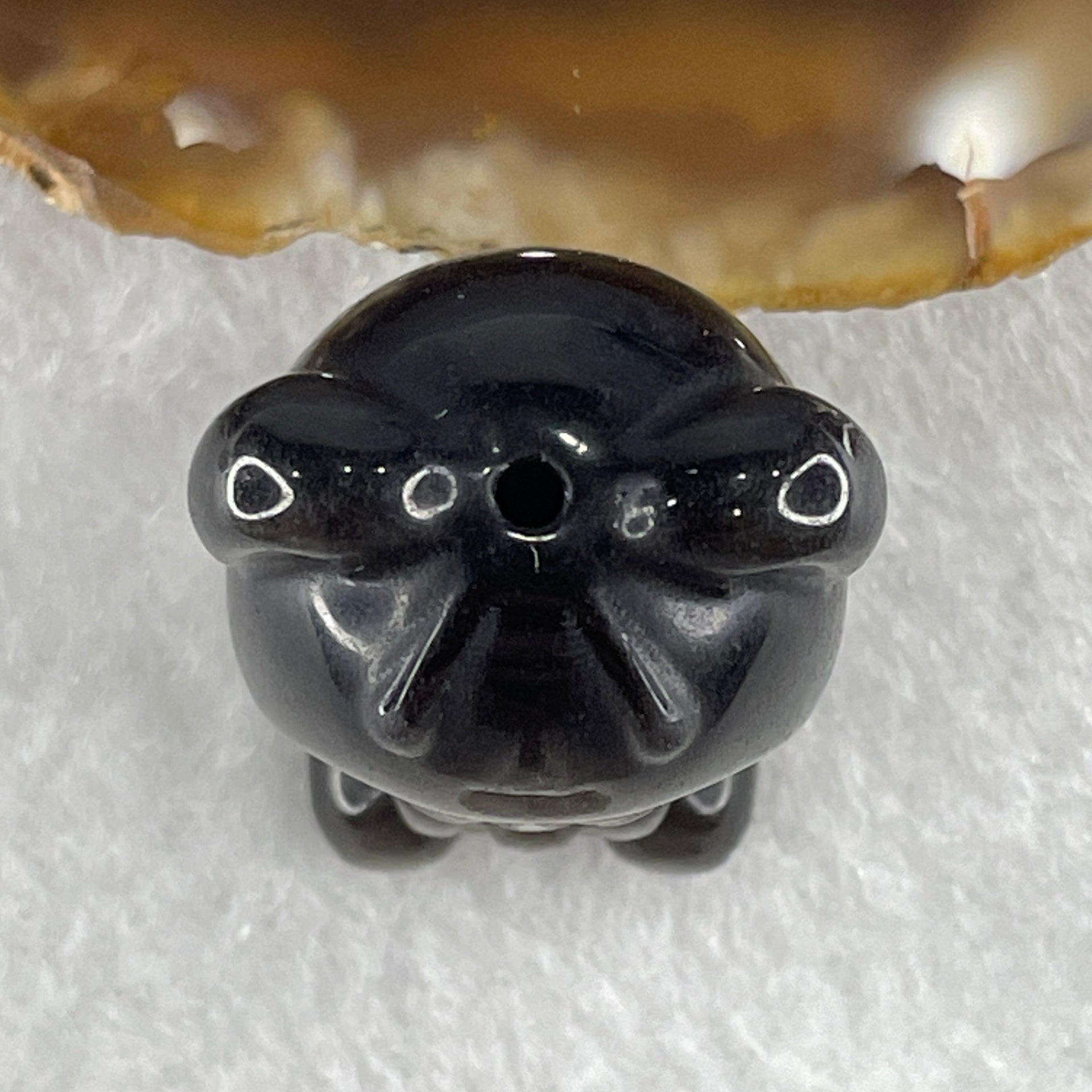 Black Obsidian Labubu Charm Display 14.51g 29.7 by 21.7 by 19.3mm - Huangs Jadeite and Jewelry Pte Ltd