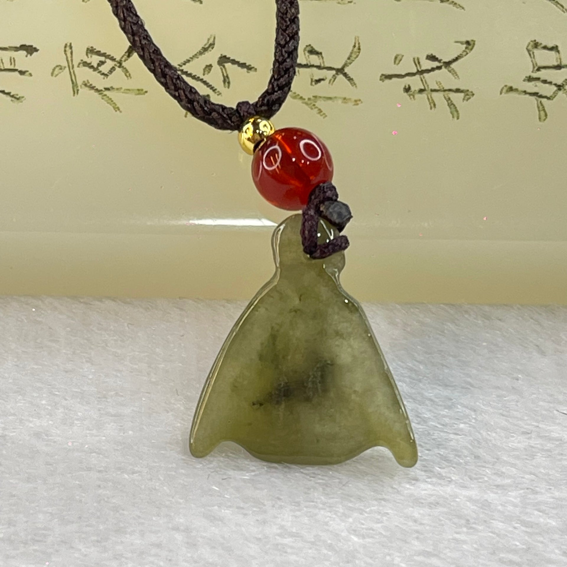 Type A Green Jadeite Mini Fertility Flower Pendant 3.06g 18.7 by 16.2 by 3.0mm - Huangs Jadeite and Jewelry Pte Ltd