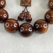 Natural Huang Hua Li Wood 黄花梨 Dalbergia odorifera Chinese Rosewood Beads Bracelet 70.47g 18cm 20.2mm 12 Beads - Huangs Jadeite and Jewelry Pte Ltd