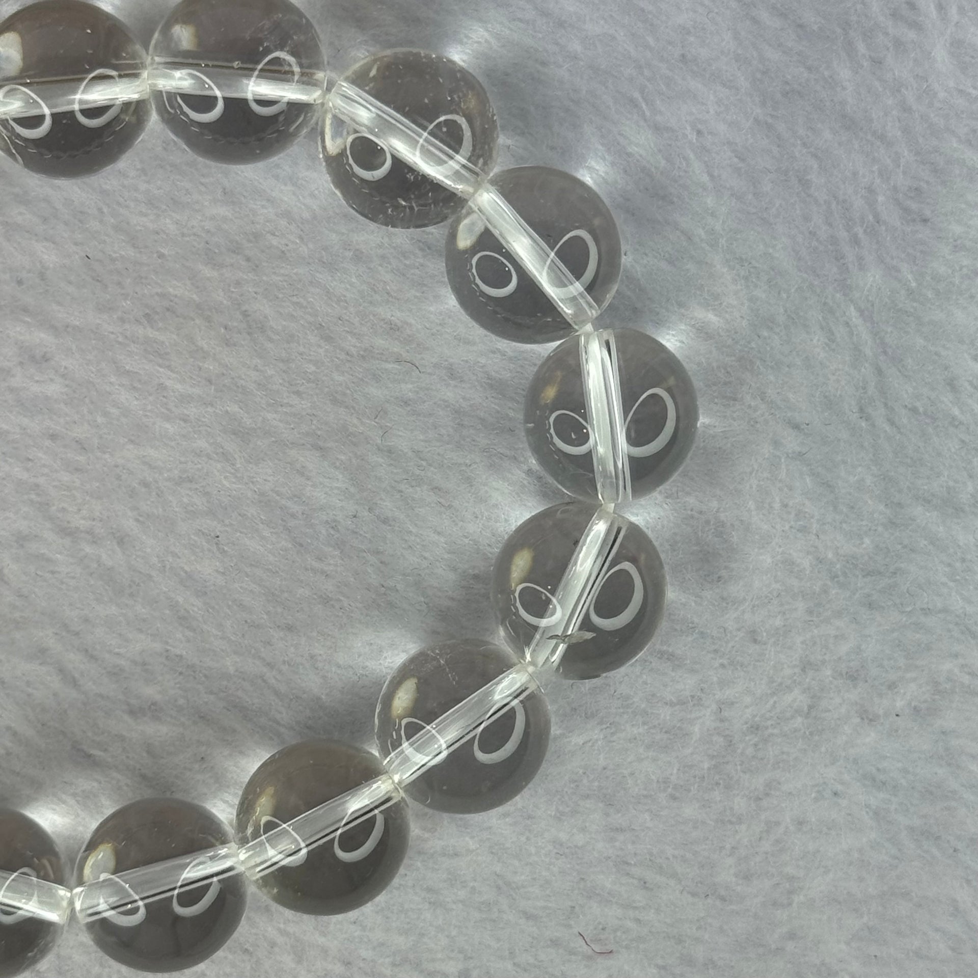 Natural Clear Quartz Beads Bracelet 天然白水晶手链 46.09g 17.5cm 12.9mm 16 Beads - Huangs Jadeite and Jewelry Pte Ltd