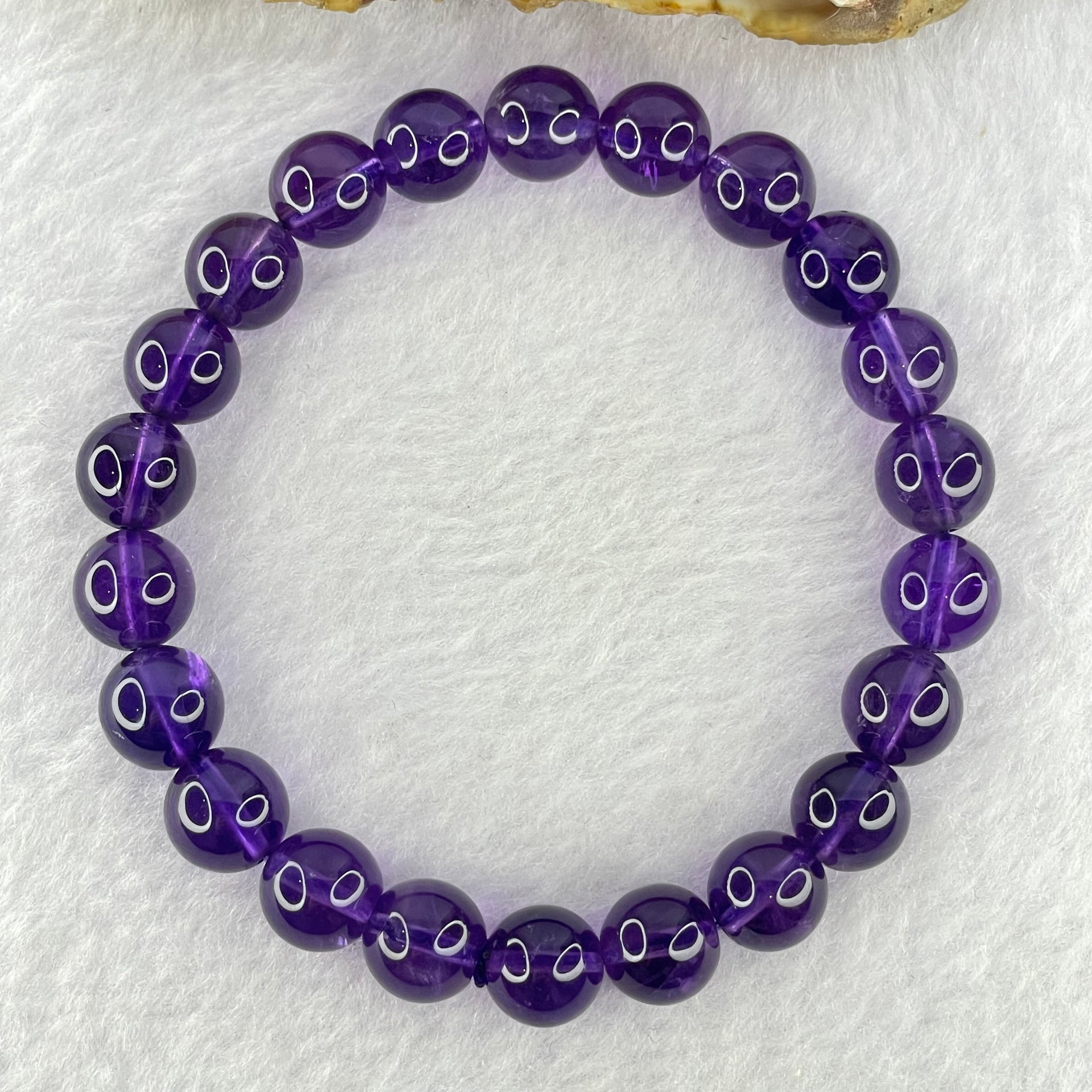 Very Good Grade Natural Amethyst Bracelet 23.07g 16.5cm 9.2mm 22 Beads - Huangs Jadeite and Jewelry Pte Ltd