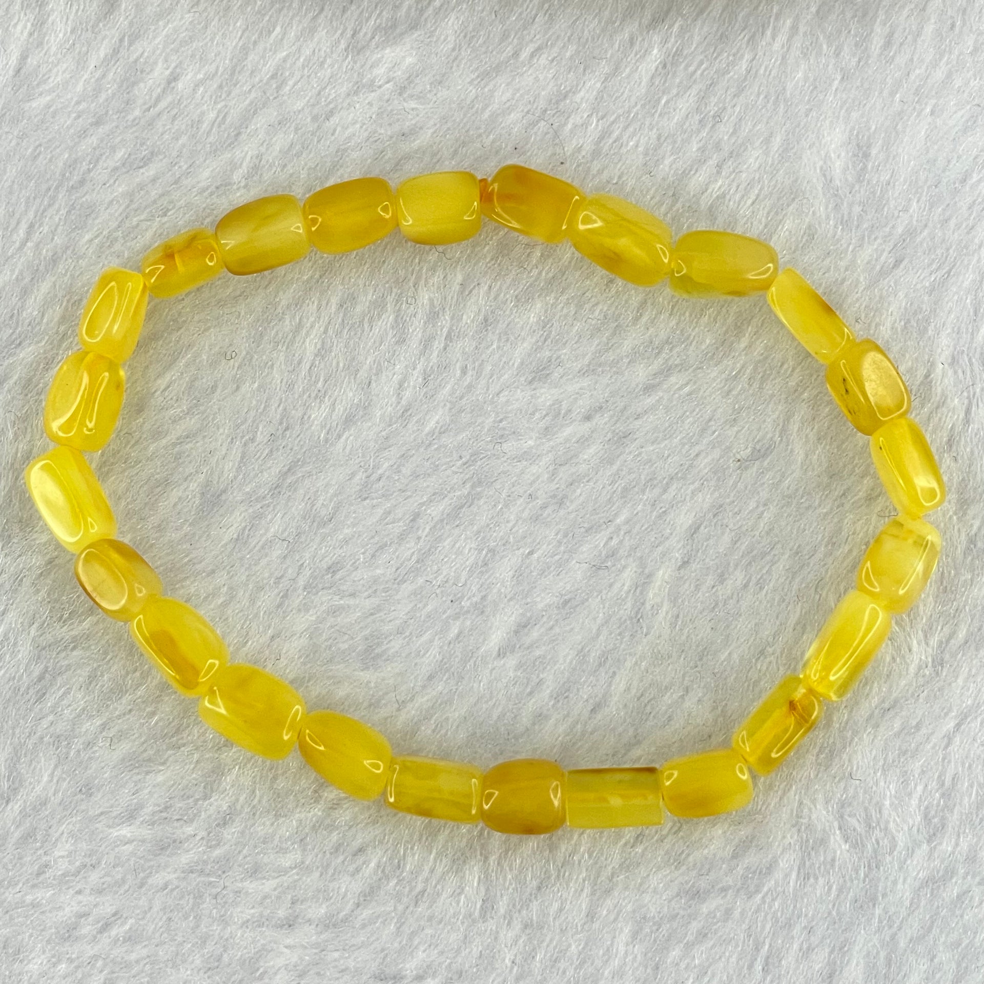 Natural Butterscotch Amber Beads Bracelet 2.61g 14.5mm 5.0mm 24 Beads - Huangs Jadeite and Jewelry Pte Ltd