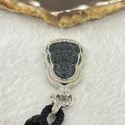 Type A Translucent Black Omphasite Jadeite Guan Yin 24.8 by 15.3 by 1.8mm Pendant in S925 Sliver Pendant 11.89g - Huangs Jadeite and Jewelry Pte Ltd