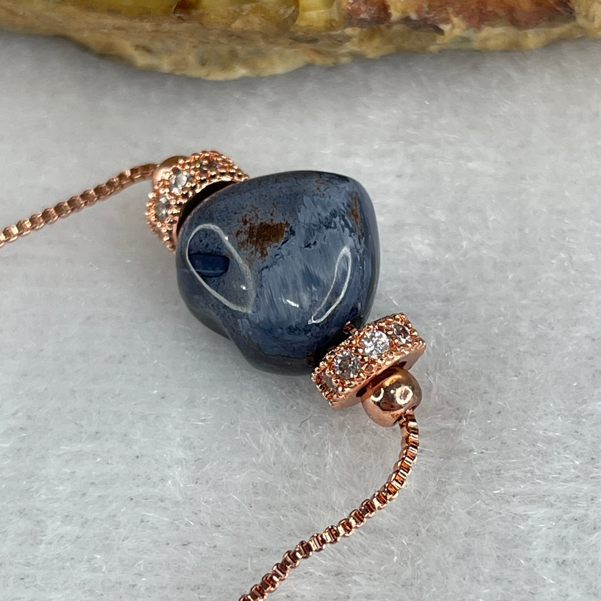 Good Grade Natural Blue Pietersite  Heart Shape Necklace 4.16g 42cm 11.2 by 12.0 by 7.8mm - Huangs Jadeite and Jewelry Pte Ltd