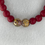Natural Powerful Tibetan Old Oily Agate 2 Nectar Vessel Dzi Bead Heavenly Master (Tian Zhu) 38.1 by 13.2mm with Natural Red Agate Beads Bracelet 24.23g 15cm 8.0mm 17 Beads - Huangs Jadeite and Jewelry Pte Ltd